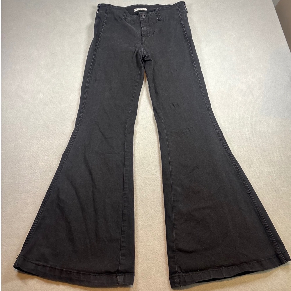 Free People Just Float On Flare Jeans Black Bell Bottom Pants W29 16515125